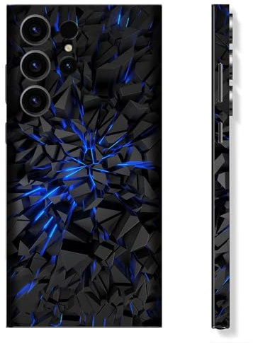 Skin Wrap für Samsung Galaxy S24 Ultra, Handy-Aufkleber, kompatibel mit Samsung Galaxy S24 Ultra, Schutzfolie aus Vinyl für Handyrückseite, Kamera, Rahmen, keine Handyhülle (schwarze Fragmente)