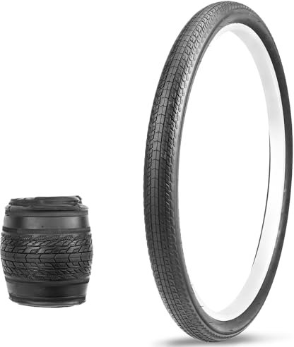 MEGHNA 1/ 2er Pack-MTB Reifen 20/24/26x1.75 Zoll Fahrrad Reifen Fahrrad Mantel für Mountainbike,E Bike, Kindfahrrad/Falträder/Hybrid Fahrrad, Falt Reifen Slick Reifen (1er-Pack 24x1.75Zoll)