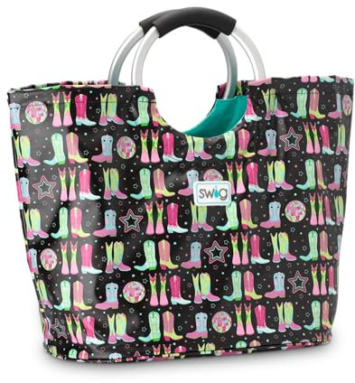 Swig Life Loopi Tragetasche, groß, leicht, wasserdicht, Strand- und Allzwecktasche, Disco Cowgirl, 14.5 H x 10.5 D