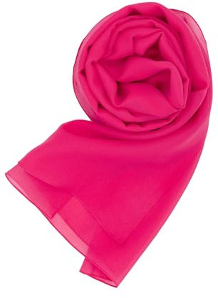 MAPIMANIA - Stola Elegante Donna Color Fucsia per Cerimonia e Matrimonio Made in Italy, Scialle coprispalle estivo Chiffon 200x80, Sciarpa Copri spalle per abito