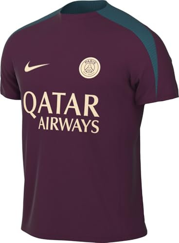 Nike PSG Top PSG M NK DF Strk SS Top K, Bordeaux/Bordeaux/Geode Teal/Guava Ice, FN9821-613, M