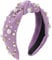 WantGor Pearl Knotted Headband, Women Rhinestone Embellished Hairband Elegant Wide Top Knot Bride Headbands Headpieces Party Fashion Elegant Ladies Hair Band Hair Hoop Accessories (Purple)