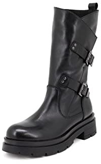 QUEEN HELENA Stivaletti in Vera Pelle Stivali Bassi Casual Donna QH22_L-283 (Nero, Sistema Taglie Calzature EU, Adulto, Donna, Numero, Media, 39)