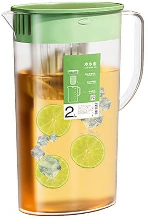 Carafe à infuseur, carafe à thé glacé | Design avec couvercle et infuseur, carafe à eau en verre de qualité supérieure pour eau froide et boissons infusées de fruits, pour thé glacé, séparation