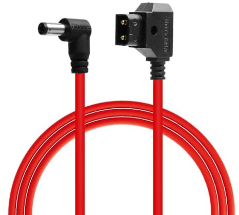 Alvin's Cables Cavo da Dtap a CC per Atomos Shogun,Cavo di alimentazione ultra morbido da D-tap a 2.1 CC ad angolo retto per Blackmagic Design Video Assist,SmallHD 702,monitor Feelworld FW568 da 60 cm