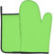 WZYWHJ Solid Color Light Green Picture Oven Mitts and Pot Holders Set for Cooking, Microwave, Grilling - with Lanyard Design