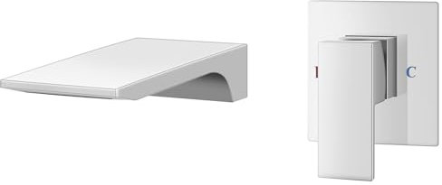 Wall Mounted Basin Taps Spout, Bathroom Bath Taps, Waterfall Mixer Faucet