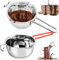 YUEMING 2 Piezas Cazo Baño María, Olla de Chocolate de Acero Inoxidable Para Baño, 400 ml Olla para Baño María Recipiente Fundir para Derretir Chocolate, Dulces, Mantequilla, Queso y Velas