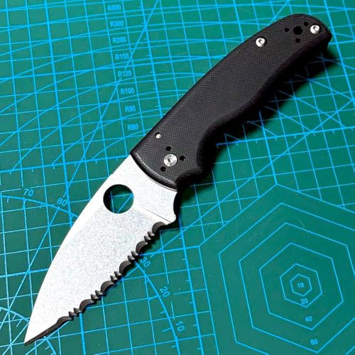 Klappmesser 8 Taschenmesser Wellenschliff Aus S30v & Schwarz, Stahl Outdoor Messer Survival Jagdmesser, Camper Scharfes Einhandmesser, gegen praktische messer edc mit taschenclip, multi Tanto Messer