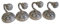 FROM INDIA BOUTIQUE Lot de 4 Crochets muraux, Patère murale, Porte-manteau en Céramique et Aluminium Blanc