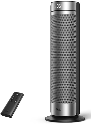 Dreo Heizlüfter 2000W, Elektrischer Keramik-Heizer mit Thermostat und Fernbedienung, 70° Oszillation, 58 cm Höhe, Schnellheizung für Schlafzimmer, große Räume und Büro