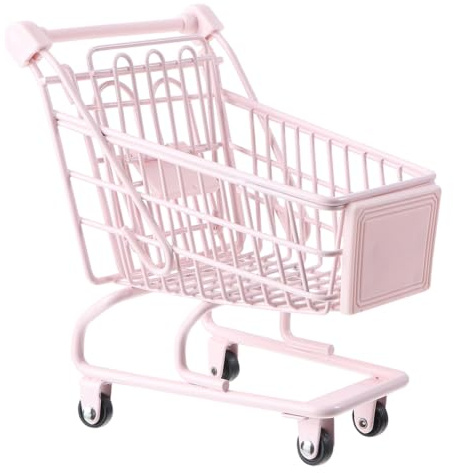 minkissy Mini Einkaufswagen für Süßes Modell für Rollenspiele Aufbewahrung und Dekoration im Schlafzimmer Büro oder Küche für zu Anlässen Wie Valentinstag und Geburtstagen