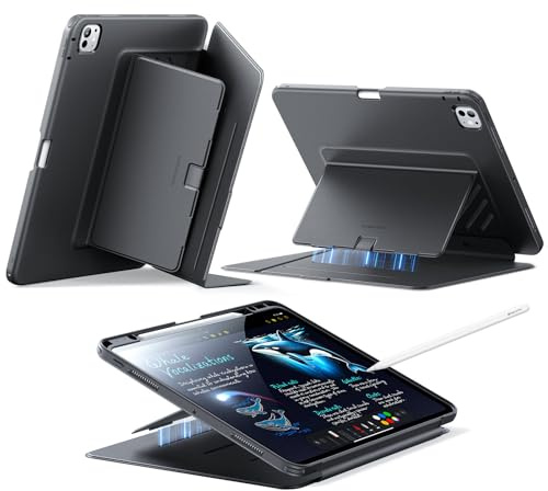 ESR für iPad Pro 13 Zoll Hülle (M5/M4) 2025/2024, Vertikaler Ständer, Multi-Winkel, Ultra-stabile Hülle für iPad Pro 13 mit Stifthalter, Flip-Serie, Schwarz