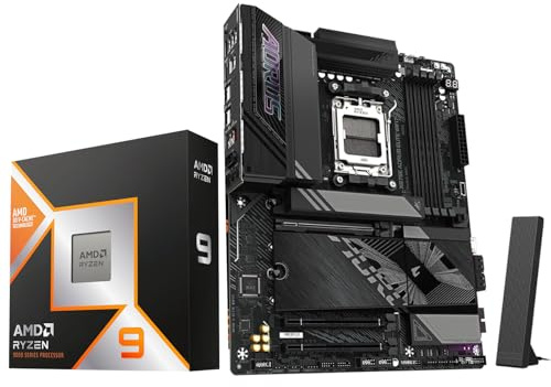 MICRO CENTER Processore CPU AMD Ryzen 9 9950X3D con scheda madre ASUS TUF Gaming X870E-PLUS WIFI7 ATX (DDR5, PCIe 5.0 x16, 4X slot M.2, WiFi 7, 2 x Type-C USB4)