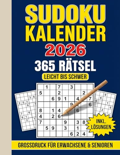 Sudoku 2026: Täglicher Rätselspaß für Erwachsene – 365 Sudokus für das ganze Jahr