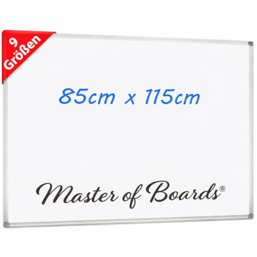 Mob Magnetisches Whiteboard 115x85cm mit Alurahmen und abnehmbare Stiftablage für Büro, Heim und Schule, Magnettafel Kratzfest und trocken abwischbar | Magentboard in Hoch- oder Querformat