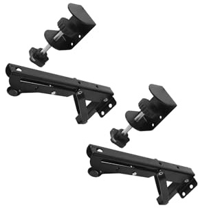 Zanthicia Slip Resistant Keyboard Tray Brackets Under Desk Easy Installation for Height Adjustment and in Office Adjustable Height Desktop Extension Shelf Support, Black, Clamp 9x4.3cm