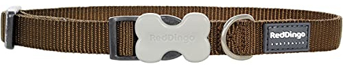 Red Dingo Bucklebone Dog Collar Plain, Brown, X-Small 12mm