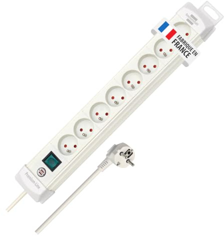 Brennenstuhl Premium Plus Extender 8 fach mit Schalter 3 m, Weiß, 1156221068