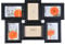 BURI Bilderrahmen Collage antik 53 x 36cm Vintage Bildergalerie schwarz verziert - Fotocollage Bildercollage für 6 Fotos je 10x15cm mehrfach Fotorahmen Multirahmen