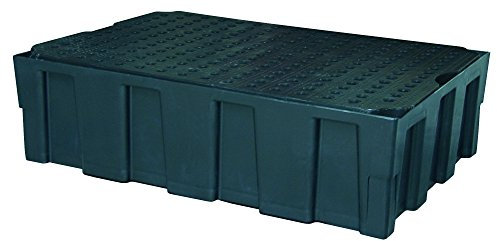 CEMO 8278 PE-Auffangwanne mit PE-Lochplatte, schwarz, 224 L