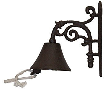 HOMESCAPES Cloche pour Porte d’entrée, Heurtoir de Porte en Fonte en Forme d’arabesques