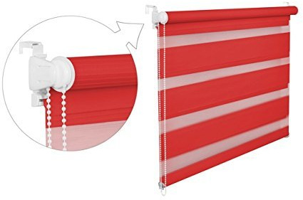 DOPPELROLLO DUOROLLO 85 CM BREIT 150 CM LANG Rot INKL. SEILZUG FENSTERROLLO KLEMMROLLO JALOUSIE