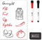 Vinsani Whiteboard A4 Size - Make Notes, Lists, Memos, Menus. for Home, School, Office and Kitchen Use with 2 Free Magnetic Dry Wipe Pens and Magnetic Eraser (29.7 x 21 cm)