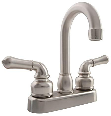 DURA Robinet (Df-pb150 C-sn) Classique RV Barre Robinet Bec – 15,2 cm de Hauteur – Finition Nickel satiné brossé – pour véhicules de Loisirs, Camping Car, Voyage remorques, Camping-Cars et 5ème Roues