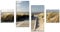 ARTland Wanddeko Glasbilder Wandbild Glas Bild Set 4 teilig 120x70 cm Querformat Strand Meer Küste Nordsee Natur Landschaft Dünen Gräser Steg Maritim T5RM