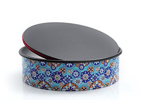 Domo Push Pan - Molde de Aluminio para Tarta con Base extraíble y diámetro de 23 cm, 24,5 x 24,5 x 7,6 cm, Color Azul
