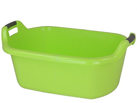Curver Plastik-Wäschekorb, rechteckig, für Waschküche 35L 65,5x42x32cm Grün Kompakt Wäscheschüssel Wäschekorb Wäsche Waschküche Schmutzwäsche