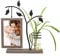 Afuly Holz Bilderrahmen 10x15 cm Doppelseitig Fotorahmen mit Vase und Metall Baum Braun Familie Geschenk