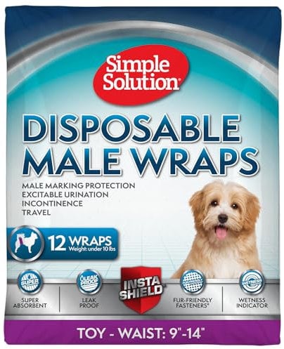 simple solution solutionSolution 11540-12p Einweg Windel für Rüden Spielzeug mit Feuchtigkeitsanzeiger 12er Pack, extra small