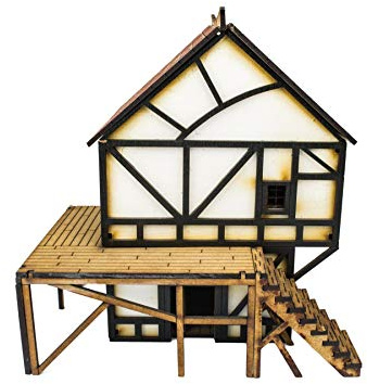 War World Gaming Medieval Town MDF Fantasy Cottage (painted/unpainted) - 28mm Wargaming Terrain Model Diorama