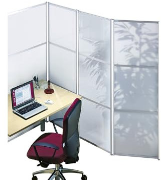 EUROKRAFT | Pro | Cloison et paravent modulaire | h x l x p 1800 x 1000 x 18 mm | Verre sécurit Blanc Opaque