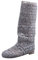 ORANDESIGNE Donna Ricamo Stivali Estive Affascinante Traspirante Stivali Elegante Sandali Grigio 40 EU