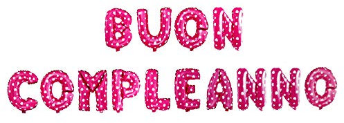 Vetrineinrete® Palloncini Buon Compleanno Scritta Gigante Decorazioni per Festa Party Festone Striscione Gonfiabile con Cannuccia Vari Colori (Rosa) M62