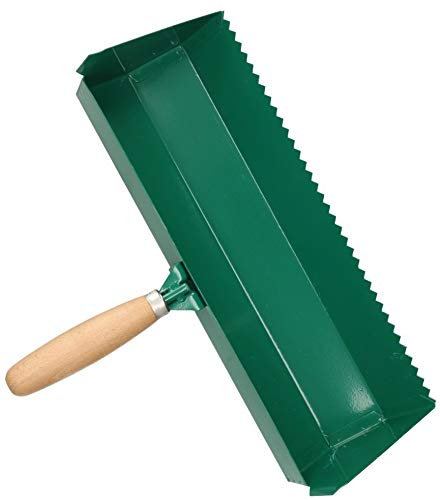 KOTARBAU Klebekelle 100 – 420 mm Holzgriff Plankelle Porenbetonkelle Gasbetonkelle Mörtelbettkelle Plansteinkelle Betonschaufel Rechteckzahnung (365 mm)