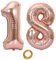 Luftballons Zahl 18, Nummer 18 Luftballon Rosegold Mädchen Luftballons 18. Geburtstag Folienballon, Zahl 18 Rose Gold Nummer 18 Ballons Große, 40 Zoll Riese Heliumfolie Ballon (number 18)