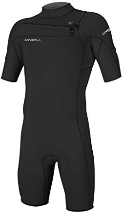 O';Neill Herren Hammer 2mm Chest Zip Spring Shorty Neoprenanzug - Schwarz - Easy Stretch Breathable - Doppelter Super Seal Hals