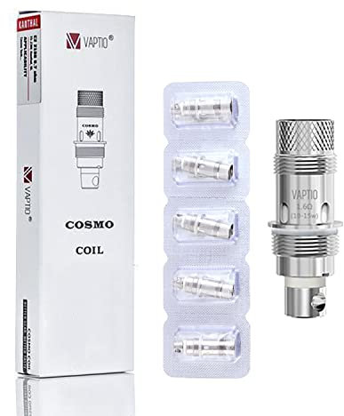 Evaporatori 5PCS originali Vaptio COSMO COIL Fittd COSMO/TYRO/TYRO NANO/COSMO PLUS kit con resistenza 1.6ohm (MTL) No E Liquido No Nicotina (COSMO C1 COIL)