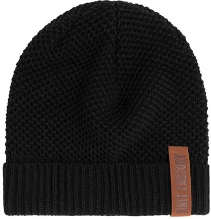 KNIT FACTORY - Jazz Mütze - Strickmütze für Damen und Herren - Beanie - Herbst & Winter Essentials - Zeitloses Mode-Accessoire - Wintermütze mit Wolle - Hochwertige Qualität - Schwarz