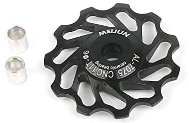 VOANZO Umwerfer-Riemenscheibe Aluminium-Führungsrad Fahrrad-Umwerfer-Riemenscheibe für MTB-Rennrad (schwarz)