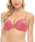 Deyllo Soutiens-Gorge Femme Rembourré avec Armature Dentelle Lingerie Push-up Brassiere Classiques Brassière Maintien Rose Pêche 85D