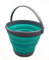 SAMMART 10L Collapsible Plastic Bucket - Foldable Round Tub - Portable Fishing Water Pail - Space Saving Outdoor Waterpot, Size 33cm Dia (1, Grau/Bläulich-Grün)