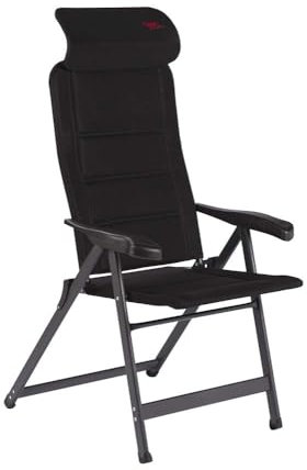 Crespo Gartenstuhl AP 240 Air Deluxe Compact Camping Liege Stuhl Klappstuhl Alu schwarz