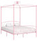 SKM Himmelbett-Gestell Rosa Metall 160 x 200 cm