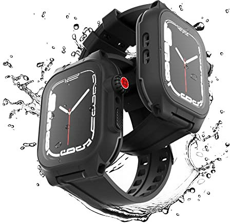 YEON Custodia impermeabile per Apple Watch Case 45 mm Serie 7, IP68 Impermeabile Antipolvere Anti-Graffi Custodia protettiva in silicone integrata Protezione schermo Full Body Custodia (45 mm)