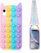 GDDJONG Fidget Pop Phone Case for iPhone XR [1 Pack], Stress Relief Push Pop Bubble 3D Cartoon Funny Kawaii Cute Fun Soft Silicone Design Cover for Girls Kids Boys (for iPhone XR 6.1-1Pack Cat)
